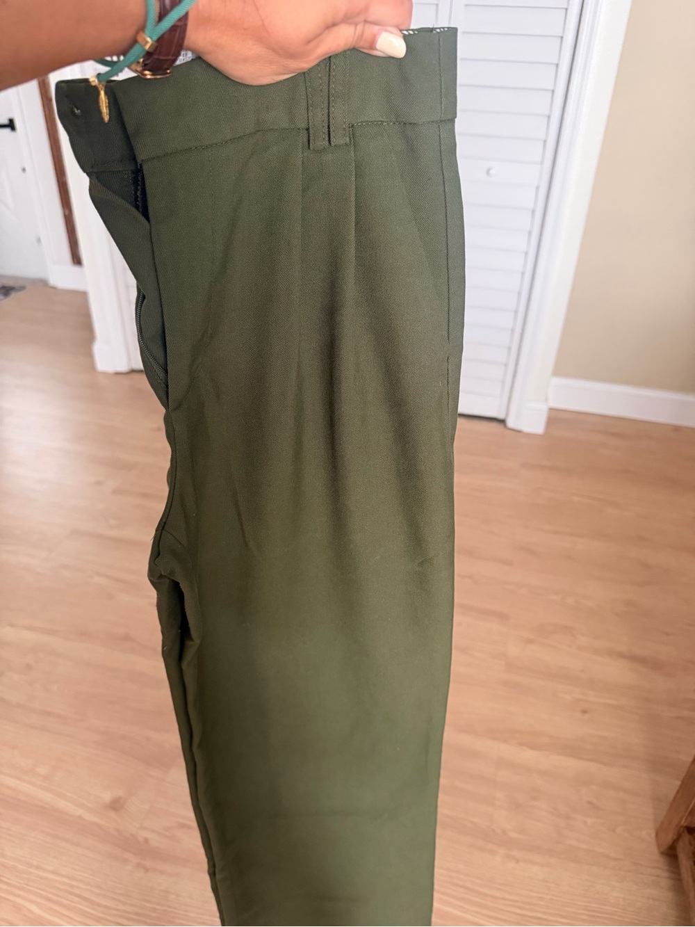 stradivarius Olive Green Slim Chinos
